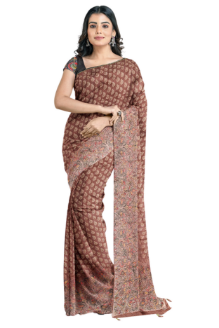 Tripur Silk Saree by Sarandhri With An Intricate Embroidered Border Charan Kamal Cocoa Couture Elegance x One Blouse