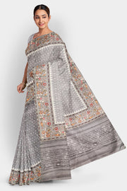Silk Saree by Sarandhri Kia Silk Saree Magna Aubergine Dot Delight x One Blouse