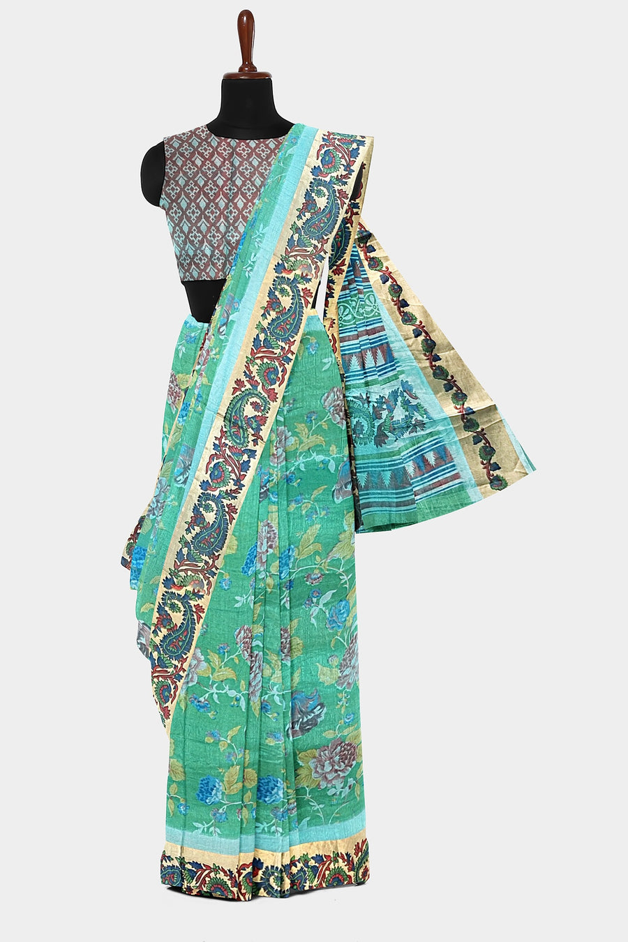 Silk Saree by Sarandhri Artisanal Dhaka Silk Enchanted Forest Drapes x One Blouse
