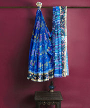 Silk Saree by Sarandhri Artisanal Dhaka Silk Sapphire Symphony x One Blouse