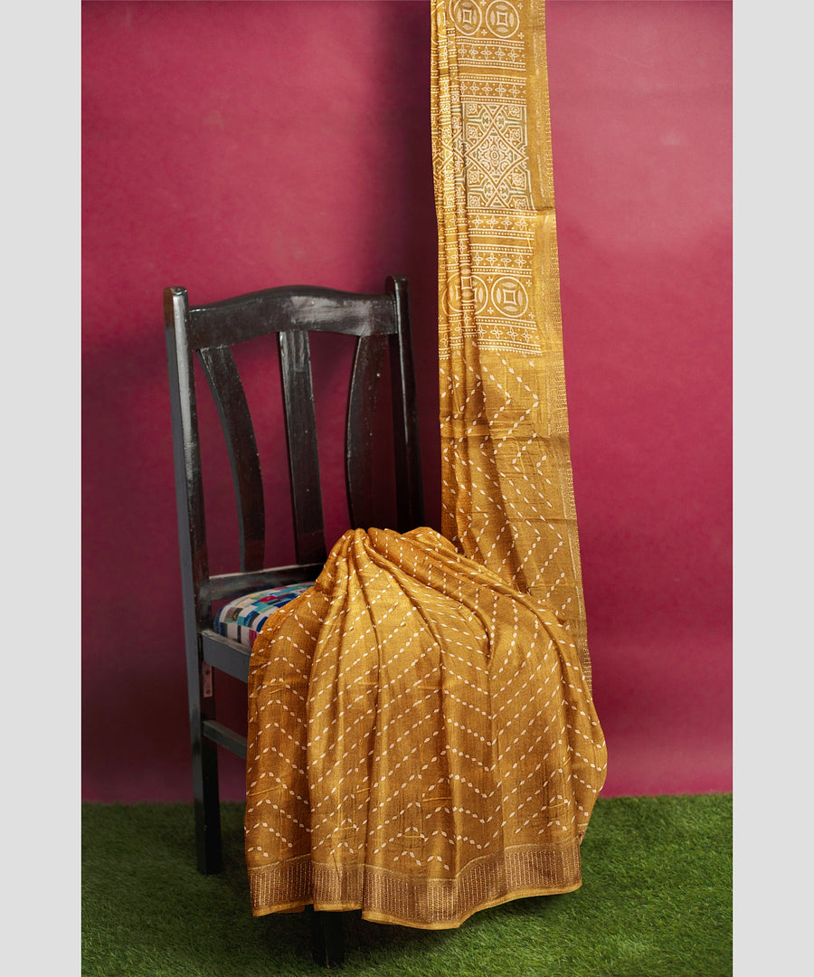 Silk Saree by Sarandhri Dola Silk with Jacquard Border Riddhi Sunburst Zig Ensemble x One Blouse