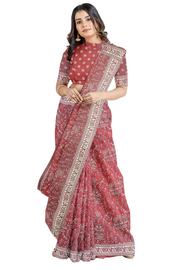Silk Saree by Sarandhri Dola Silk Lux Silk Rouge Radiance x One Blouse