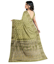 Silk Saree by Sarandhri Dola Silk Cambridge Saree Pistachio Pathway Charm x One Blouse