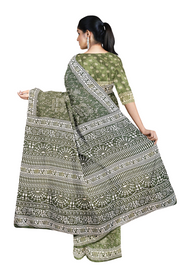 Silk Saree by Sarandhri Dola Silk Lux Silk Teal Tapestry x One Blouse