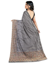 Tripur Silk Saree by Sarandhri With An Intricate Embroidered Border Charan Kamal Misty Opulence x One Blouse