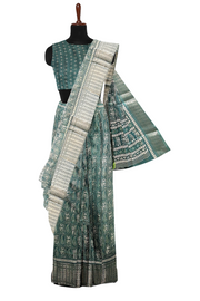 Silk Saree by Sarandhri Dola Silk Cambridge Saree Chartreuse Couture Charm x One Blouse