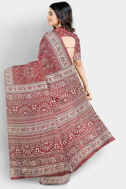 Silk Saree by Sarandhri Dola Silk Lux Silk Rouge Radiance x One Blouse